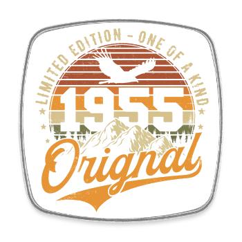 Original 1955 Vintage Vintage cadeau d’anniversaire - Magnet carré - blanc - Devant