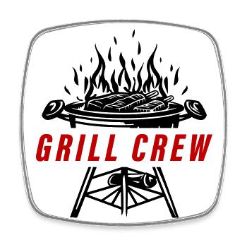 Grill Crew Grilling - Square fridge magnet - white - Front