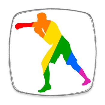 Boxer in the rainbow - Square fridge magnet - white - Front