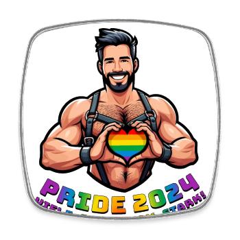 Pride 2024 - Beaucoup. Ensemble. Fort! - Magnet carré - blanc - Devant