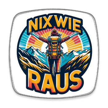 Nix wie raus - in die Natur - auf die Berge - Viereckiger Kühlschrankmagnet - Weiß - Vorne