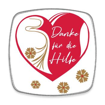Thanks for the help, friendship - Square fridge magnet - white - Front