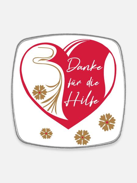 Danke für die Hilfe, Freundschaft - Viereckiger Kühlschrankmagnet - Weiß