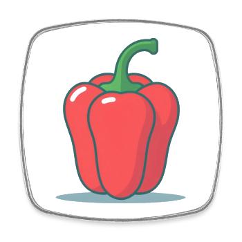 A red bell pepper - Square fridge magnet - white - Front
