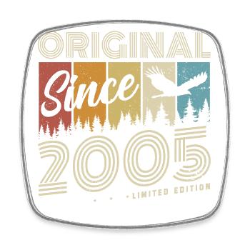 Original Since 2005 Vintage Birthday Gift - Square fridge magnet - white - Front