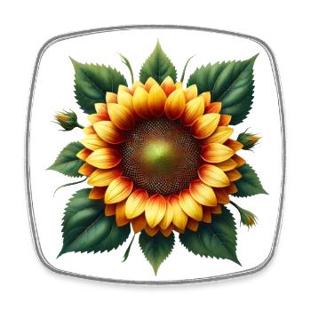 Sonnenblume gelb Blumenranke Blume blumig floral - Viereckiger Kühlschrankmagnet - Weiß - Vorne