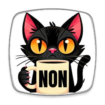 non - Magnet carré - blanc - Devant