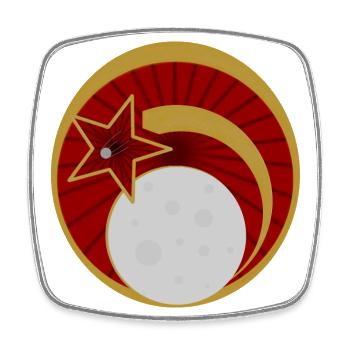 Space race sputnik - Square fridge magnet - white - Front