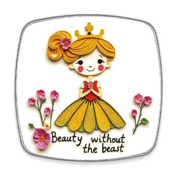 Princess - Beauty without the beast 1 - Square fridge magnet - white - Front