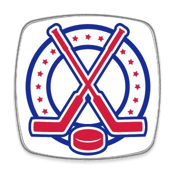 Eishockey Emblem 03 - Viereckiger Kühlschrankmagnet - Weiß - Vorne