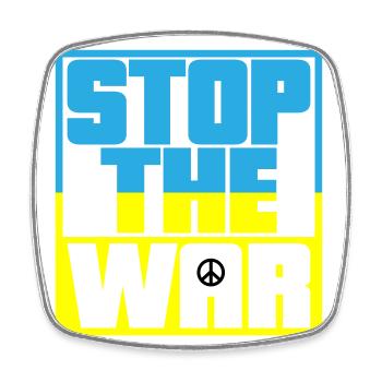 Colors can be changed | Stop the War | No war - Square fridge magnet - white - Front