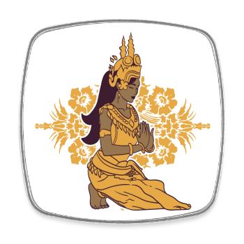 Cambodia Tradition Dance Khmer Apsara I Gift - Square fridge magnet - white - Front
