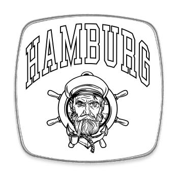 Hambourg - Magnet carré - blanc - Devant
