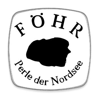 Föhr - Viereckiger Kühlschrankmagnet - Weiß - Vorne