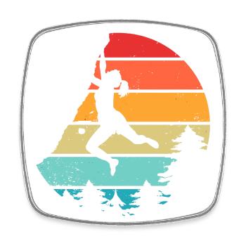 Vintage Rock Climbing Bouldering - Square fridge magnet - white - Front