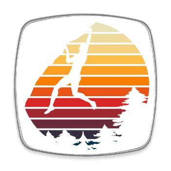 Vintage Mountain Climbing Retro Bouldering - Square fridge magnet - white - Front