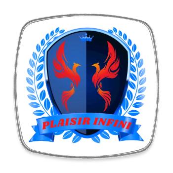 PLAISIR INFINI Phénix Royal en bleu Luna (1) - Magnet carré - blanc - Devant