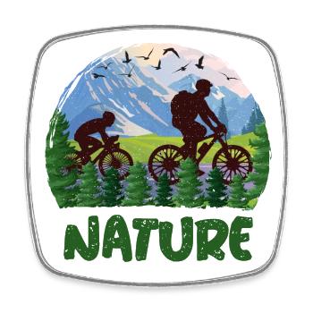 Nature Cyclist Mountains Wilderness - Square fridge magnet - white - Front