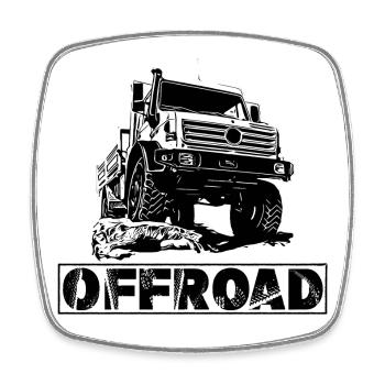Unimog - Oldtimer - Offroad - Dispositif moteur universel - Magnet carré - blanc - Devant