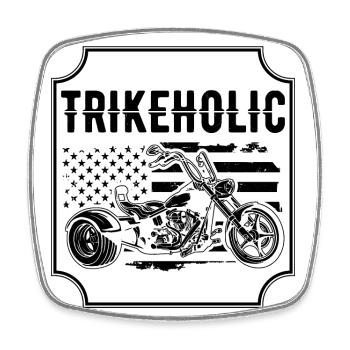 Trike - Viereckiger Kühlschrankmagnet - Weiß - Vorne