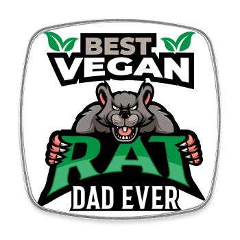 Rat - Square fridge magnet - white - Front