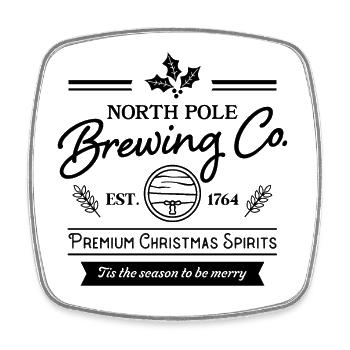 North Pole Brewing Co. - Viereckiger Kühlschrankmagnet - Weiß - Vorne