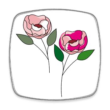 two flowers - Square fridge magnet - white - Front