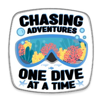 Diver - Square fridge magnet - white - Front