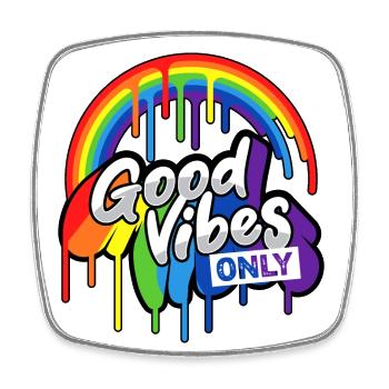 Good Vibes Only - Square fridge magnet - white - Front