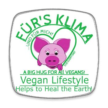 Vegan weibl.Schwein Klima Planet Retten SabineVega - Viereckiger Kühlschrankmagnet - Weiß - Vorne
