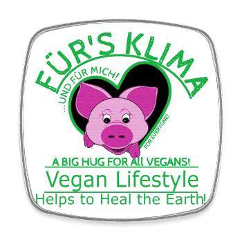 Vegan weibl.Schwein Klima Planet Retten SabineVega - Viereckiger Kühlschrankmagnet - Weiß - Vorne
