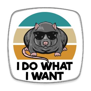 Rat lovers - Square fridge magnet - white - Front