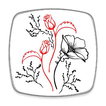 Bouquet - Square fridge magnet - white - Front