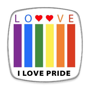 I love Pride Colourful T-shirt for LGBT Events - Square fridge magnet - white - Front