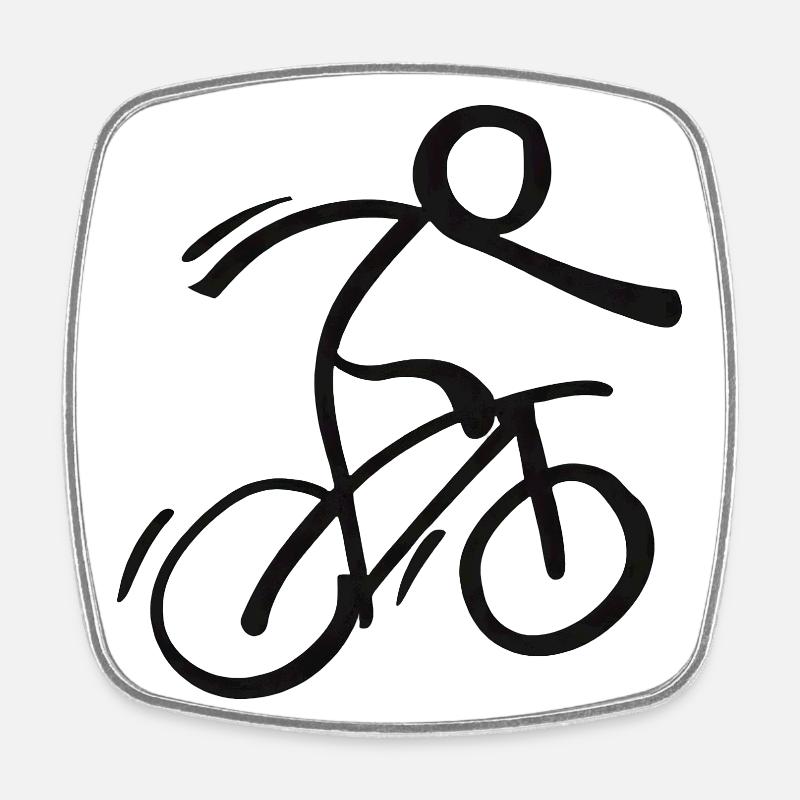 Course cycliste - Magnet carré - blanc