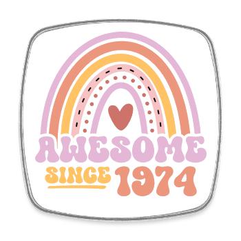 Great since 1974 Retro Vintage Birthday - Square fridge magnet - white - Front