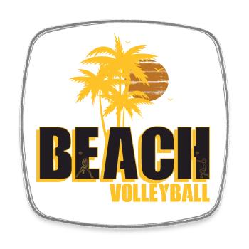 Beach-volley - Magnet carré - blanc - Devant