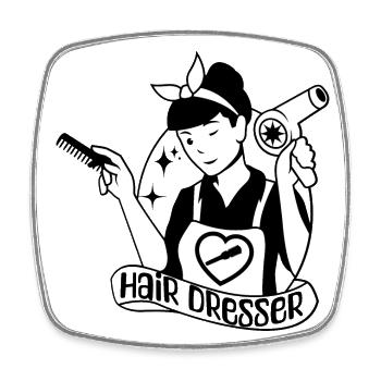 Hair dresser hairdresser hair stylist gift idea - Square fridge magnet - white - Front