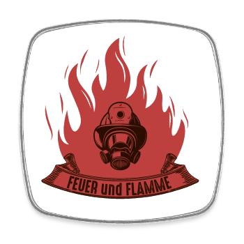 Feuer und Flamme - Viereckiger Kühlschrankmagnet - Weiß - Vorne