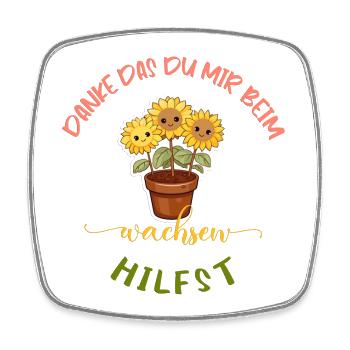 Danke das du mir beim Wachsen hilfst! - Viereckiger Kühlschrankmagnet - Weiß - Vorne
