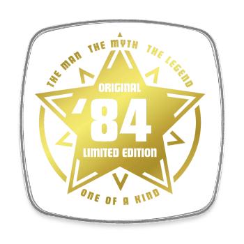 Birthday Star Original 1984 - '84 Limited Edition - Square fridge magnet - white - Front