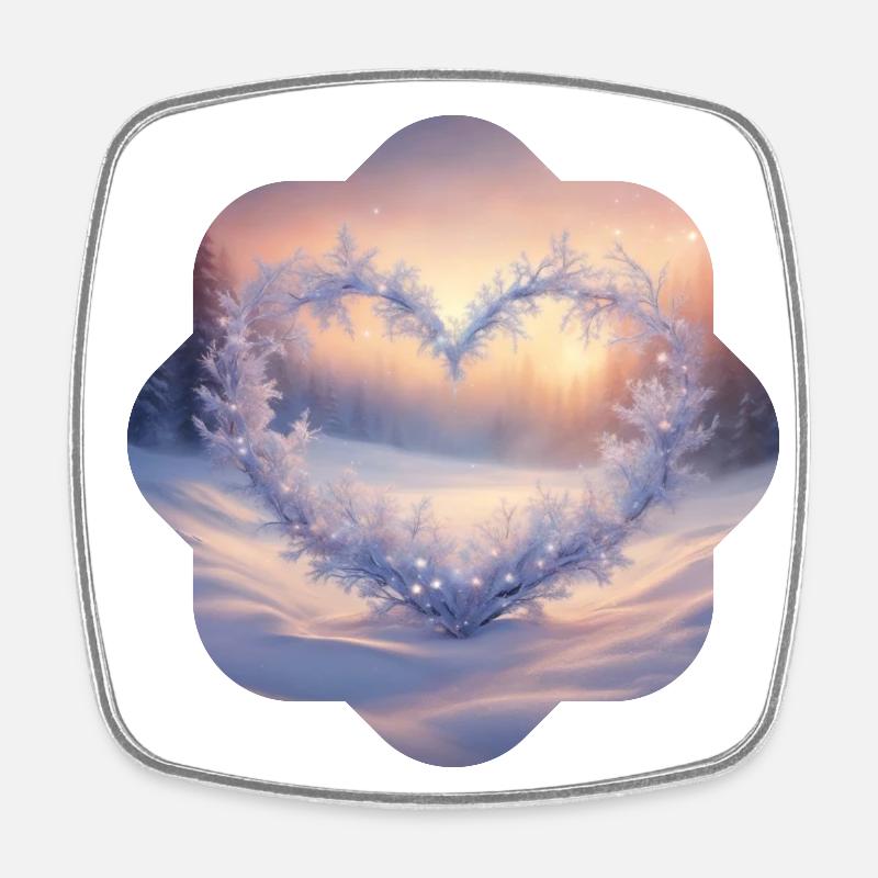 Coeur d’hiver 1 - Magnet carré - blanc