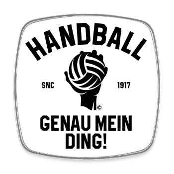HANDBALL GENAU MEIN DING - Viereckiger Kühlschrankmagnet - Weiß - Vorne