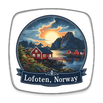 Lofoten Norway - Square fridge magnet - white - Front