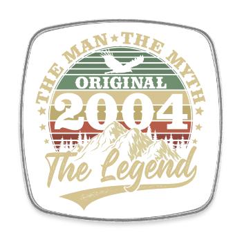 2004 Vintage Birthday Man Myth Legend - Square fridge magnet - white - Front