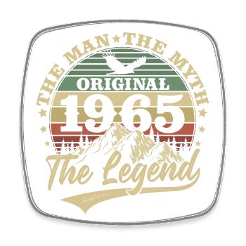 1965 Vintage anniversaire homme mythe légende - Magnet carré - blanc - Devant