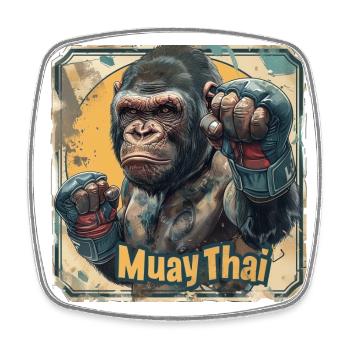 Urbaner Flair: Muay Thai Fashion für Individualist - Viereckiger Kühlschrankmagnet - Weiß - Vorne