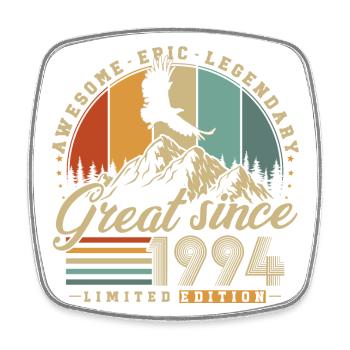 Great Since 1994 Vintage Vintage Birthday - Square fridge magnet - white - Front