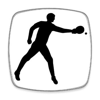 Table tennis players - Square fridge magnet - white - Front