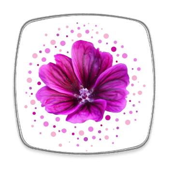 Mallow Purple Blossom - Square fridge magnet - white - Front